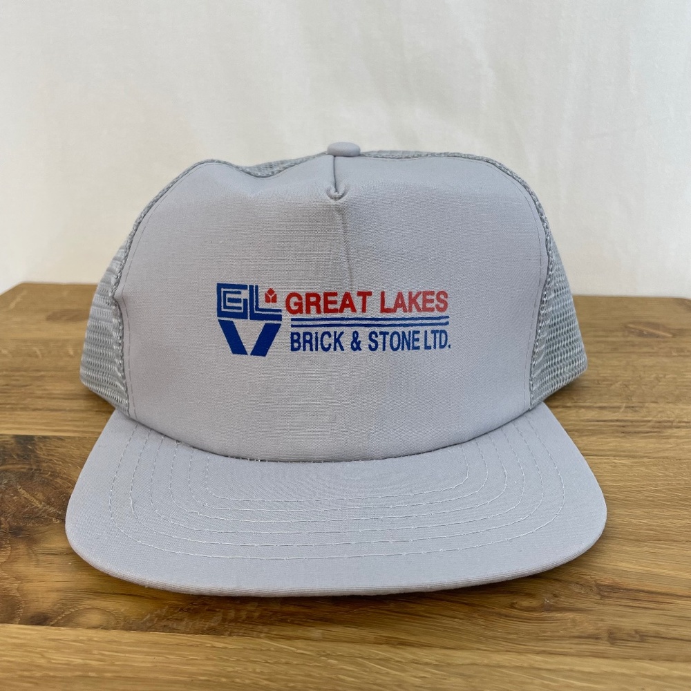 Great Lakes Brick & Stone LTD Gray AJM Trucker Hat NEW
